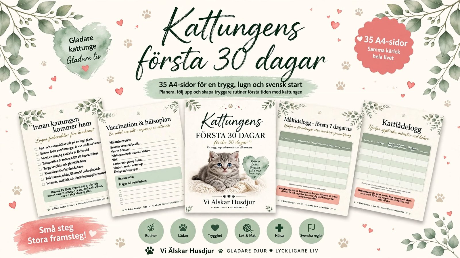 Kattungens första 30 dagar – 38 A4-sidor