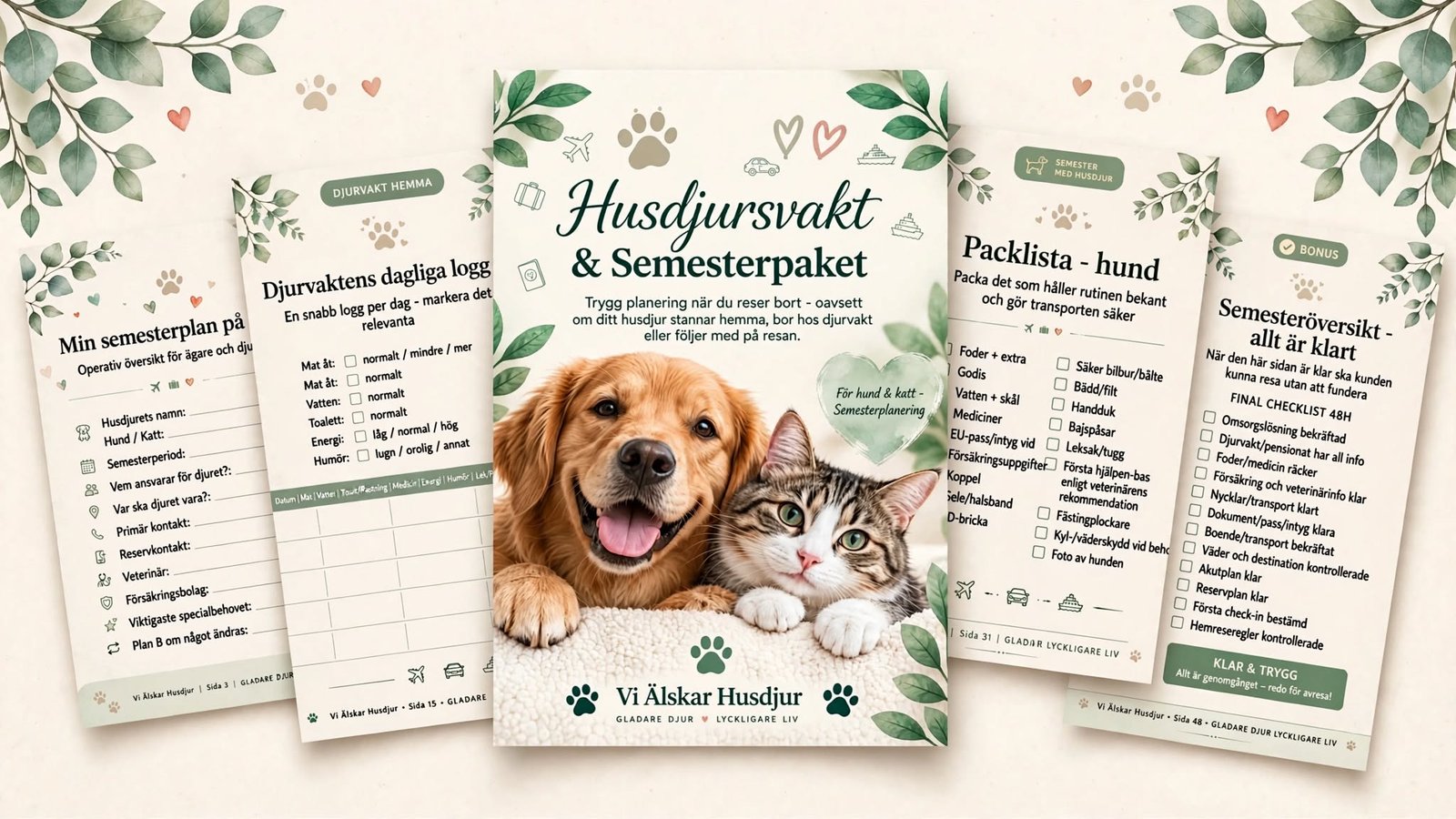Husdjursvakt & Semesterpaket – Trygg planering för hund & katt